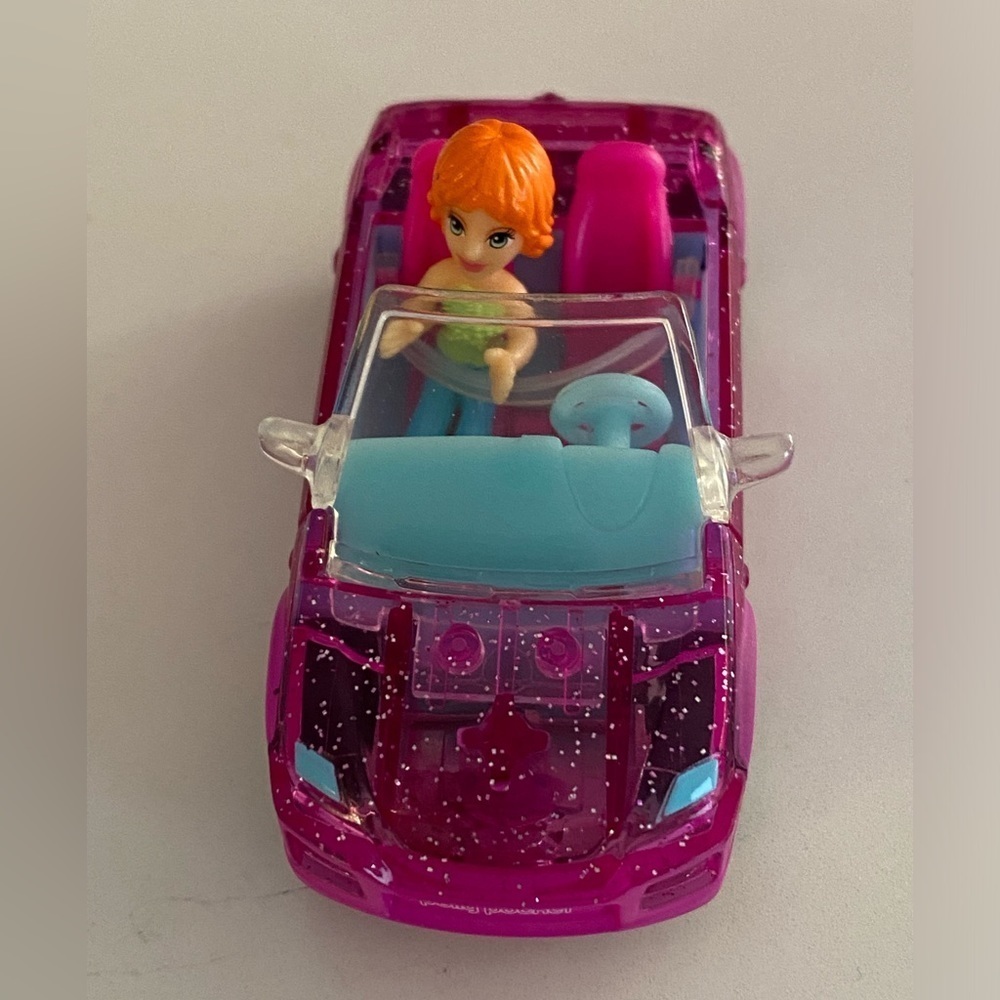 2007 Polly Pocket Wheels pink Mini Car w/mini 1.5” Polly doll Driving - Picture 16 of 16